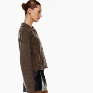 Babaton Emporia Cardigan in rich mocha brown